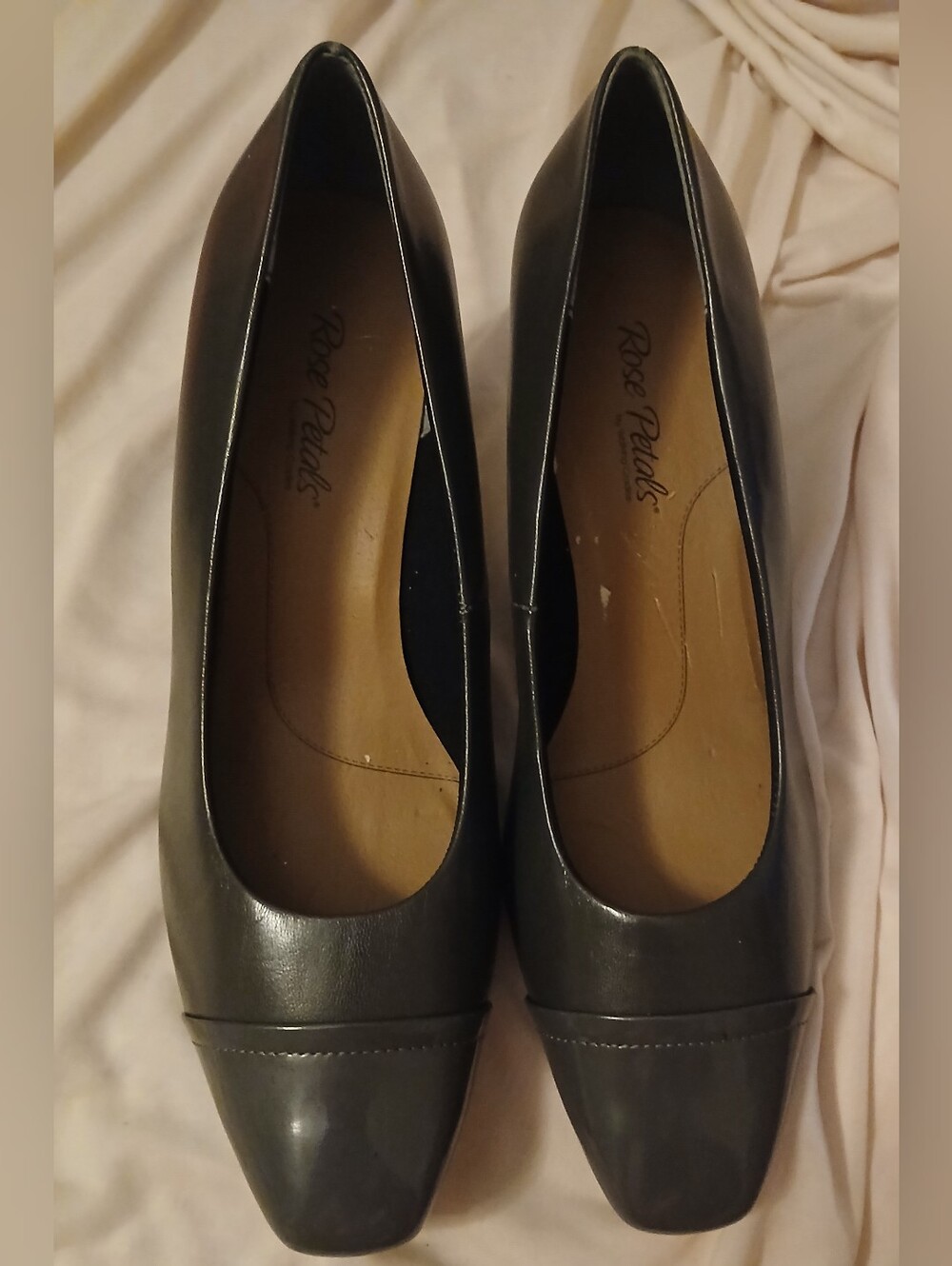 Gray Women's Classic Square-Toe Heels
